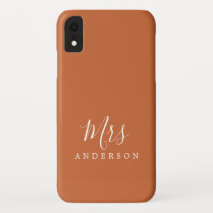 Toekomstige Mrs. Burnt Oranje Chic Script Bride Case-Mate iPhone Case