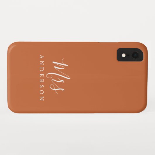Toekomstige Mrs. Burnt Oranje Chic Script Bride Case-Mate iPhone Case (Achterkant (horizontaal))