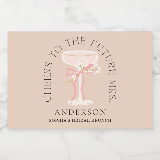 Toekomstige Mrs. Champagne Labels Bruidsfeestcadea Sparkling Wijnetiket (Enkel label)