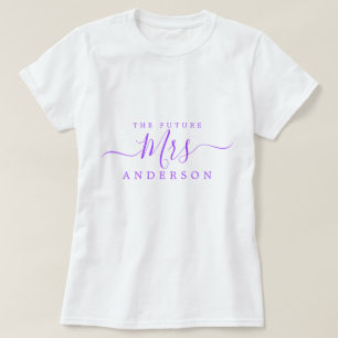 Toekomstige Mrs Chic Script Custom Name Bride om t T-shirt