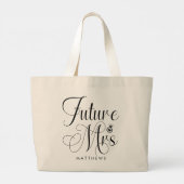 Toekomstige Mrs Custom Name Wedding Canvas tas (Achterkant)