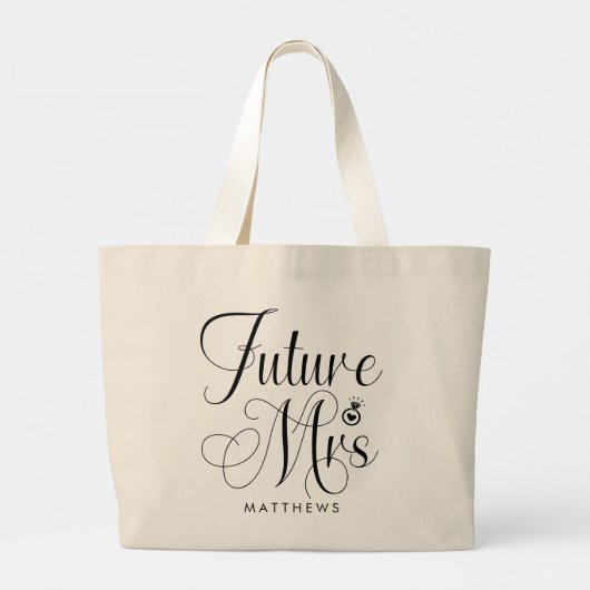 Toekomstige Mrs Custom Name Wedding Canvas tas (Achterkant)
