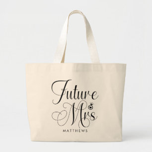 Toekomstige Mrs Custom Name Wedding Canvas tas
