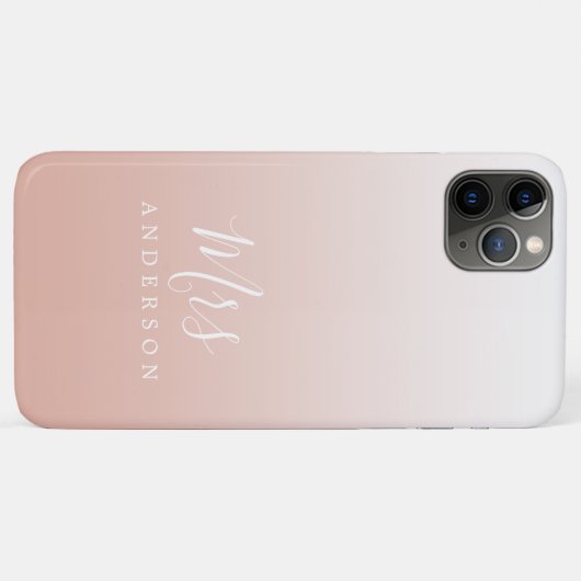 Toekomstige Mrs Dusty Pink Ombre Chic Script Bride Case-Mate iPhone Case (Achterkant (horizontaal))