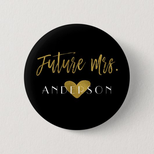 Toekomstige Mrs. Faux Gold Foil vrijgezellenfeest Ronde Button 5,7 Cm (Voorkant)