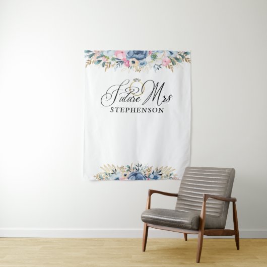 Toekomstige Mrs Floral Bruidsfeest Backdrop Wandkleed (In situ)
