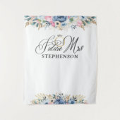 Toekomstige Mrs Floral Bruidsfeest Backdrop Wandkleed (Voorkant)