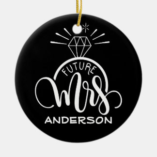 Toekomstige MRS - Gepersonaliseerd Kerst verloving Keramisch Ornament