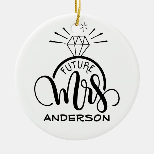 Toekomstige MRS - Gepersonaliseerd verloving cadea Keramisch Ornament (Voorkant)