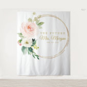 Toekomstige Mrs Gold Bruiloft Bridal Shower Achter Wandkleed (Voorkant)