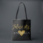 Toekomstige Mrs Gold en Black Wedding Party Bag Tote Bag<br><div class="desc">Future Mrs Gold en Black Wedding Party Bag is de perfecte trouwtas om mee te reizen naar een bestemming bruiloft.</div>