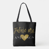 Toekomstige Mrs Gold en Black Wedding Party Bag Tote Bag (Achterkant)