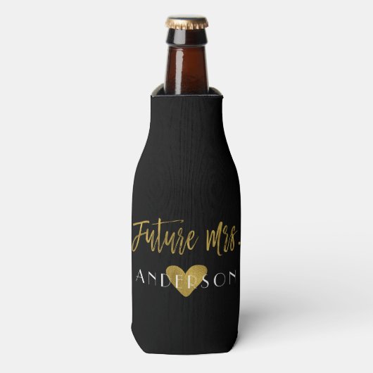 Toekomstige Mrs Gold Foil Bride Fles Koeler (Fles Voorkant)