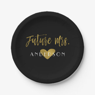 Toekomstige Mrs. Gold Foil Bride Party Borden Papieren Bordje