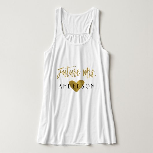 Toekomstige Mrs. Gold Folie en Wit met Hart Tanktop (Design voorkant)