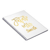 Toekomstige Mrs Gold Script Wedding Planning Moder Notitieboek (Rechterzijde)