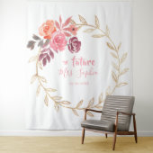 Toekomstige Mrs Goud Bruiloft Feest Backdrop Fotoh Wandkleed (In situ)