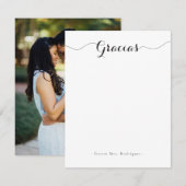 Toekomstige Mrs Gracias Chic Script Verloving Foto Bedankkaart (Voorkant / Achterkant)