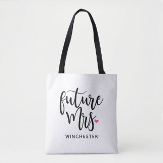 Toekomstige Mrs. (Jouw naam) Black Script Tote Bag