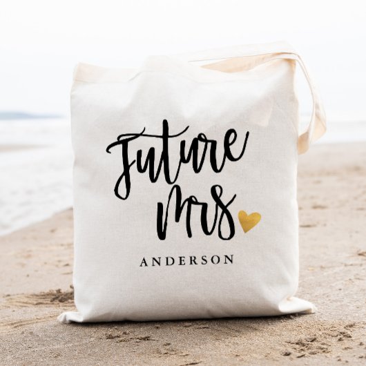 Toekomstige Mrs. kalligrafie Tote Bag
