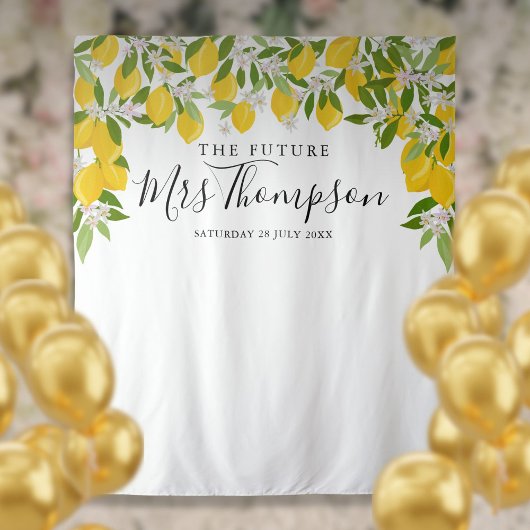 Toekomstige Mrs Lemons Bruidsfeest Fotobackdrop Wandkleed