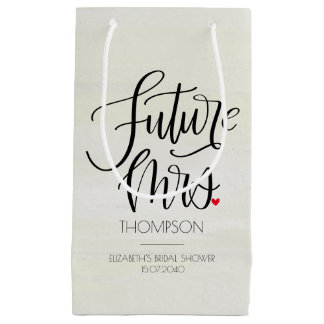Toekomstige Mrs Modern Calligraphy Bruidsfeestje Klein Cadeauzakje