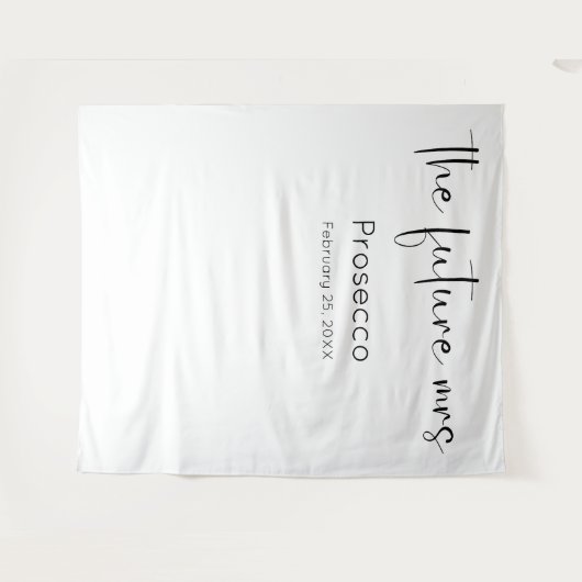Toekomstige Mrs Modern Script Bruidsfeest Backdrop Wandkleed (Voorkant (horizontaal))