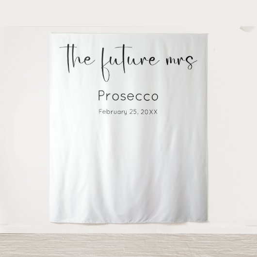 Toekomstige Mrs Modern Script Bruidsfeest Backdrop Wandkleed (Voorkant)