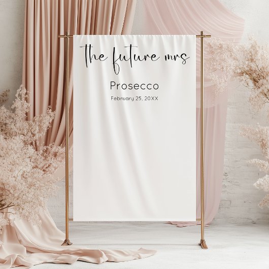 Toekomstige Mrs Modern Script Bruidsfeest Backdrop Wandkleed