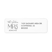 Toekomstige Mrs Moderne Bruiloft Return Etiket (Voorkant)