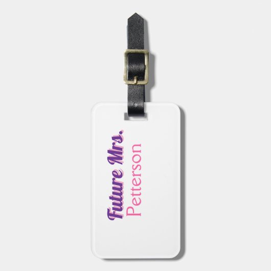 Toekomstige Mrs. Namebride bruiloft bachelorette d Bagagelabel (Voorkant verticaal)