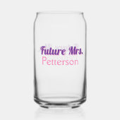 Toekomstige Mrs. Namebride bruiloft bachelorette d Blikvorm Glas (Achterkant)