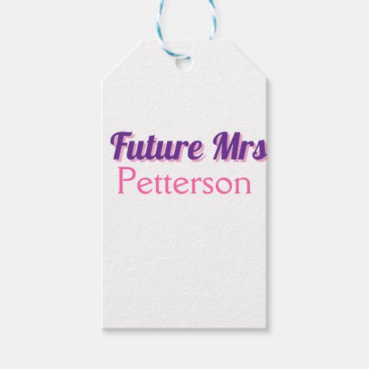 Toekomstige Mrs. Namebride bruiloft bachelorette d Cadeaulabel (Voorkant)