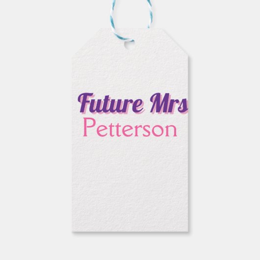 Toekomstige Mrs. Namebride bruiloft bachelorette d Cadeaulabel (Achterkant)