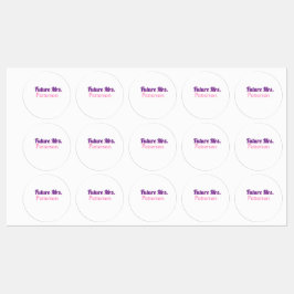 Toekomstige Mrs. Namebride bruiloft bachelorette d Labels