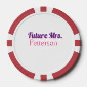 Toekomstige Mrs. Namebride bruiloft bachelorette d Poker Chips (Voorkant)