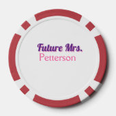 Toekomstige Mrs. Namebride bruiloft bachelorette d Poker Chips (Achterkant)