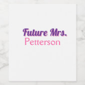 Toekomstige Mrs. Namebride bruiloft bachelorette d Wijn Etiket (Enkel label)