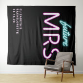 Toekomstige Mrs Neon Lights Bachelorette Party Wandkleed (In Situ (horizontaal))