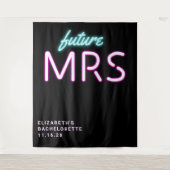 Toekomstige Mrs Neon Lights Bachelorette Party Wandkleed (Voorkant)