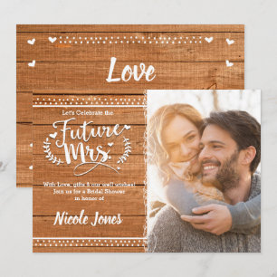 TOEKOMSTIGE MRS Oak Wood Rustisch Vrijgezellenfees Kaart