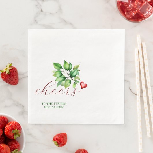 Toekomstige Mrs Red Vrijgezellenfeest servetten (Insitu)
