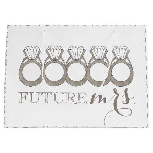 Toekomstige MRS Ring met ruitvormige Verlovingen Groot Cadeauzakje (Voorkant)