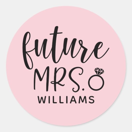Toekomstige Mrs. Roze Bachelorette-feest Ronde Sticker (Voorkant)