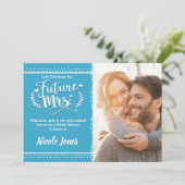 TOEKOMSTIGE MRS Rustiek Blauw Vrijgezellenfeest Fo Kaart (Staand voorkant)