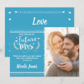 TOEKOMSTIGE MRS Rustiek Blauw Vrijgezellenfeest Fo Kaart (Voorkant / Achterkant)