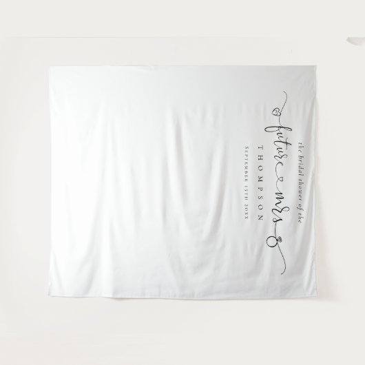 Toekomstige Mrs Script Bruidsmeisje Feest Foto Ach Wandkleed (Voorkant (horizontaal))