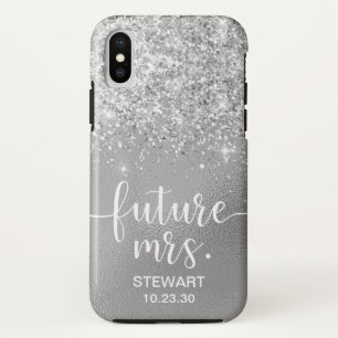 Toekomstige Mrs Silver Glitter Case-Mate iPhone Ho Case