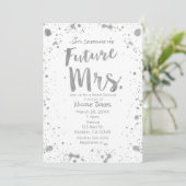 TOEKOMSTIGE MRS Silver White bruids douche uitnodi Kaart (Staand voorkant)