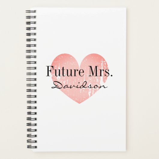 Toekomstige Mrs. spiraal weddingplanner voor bruid Planner (Voorkant)
